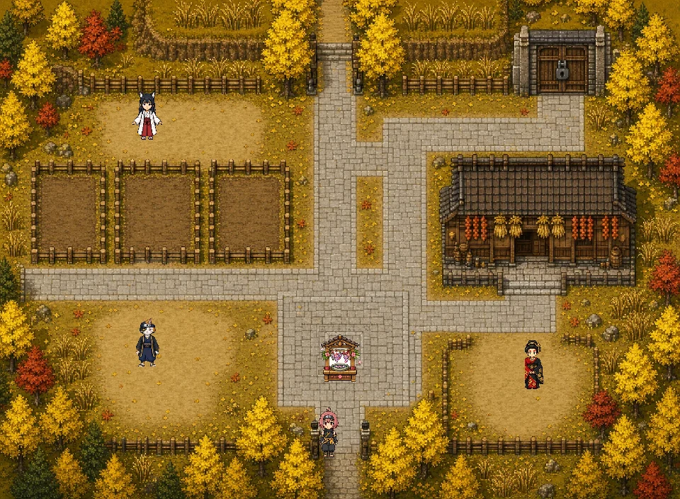 秋の里（雑賀の里）のゲーム画面